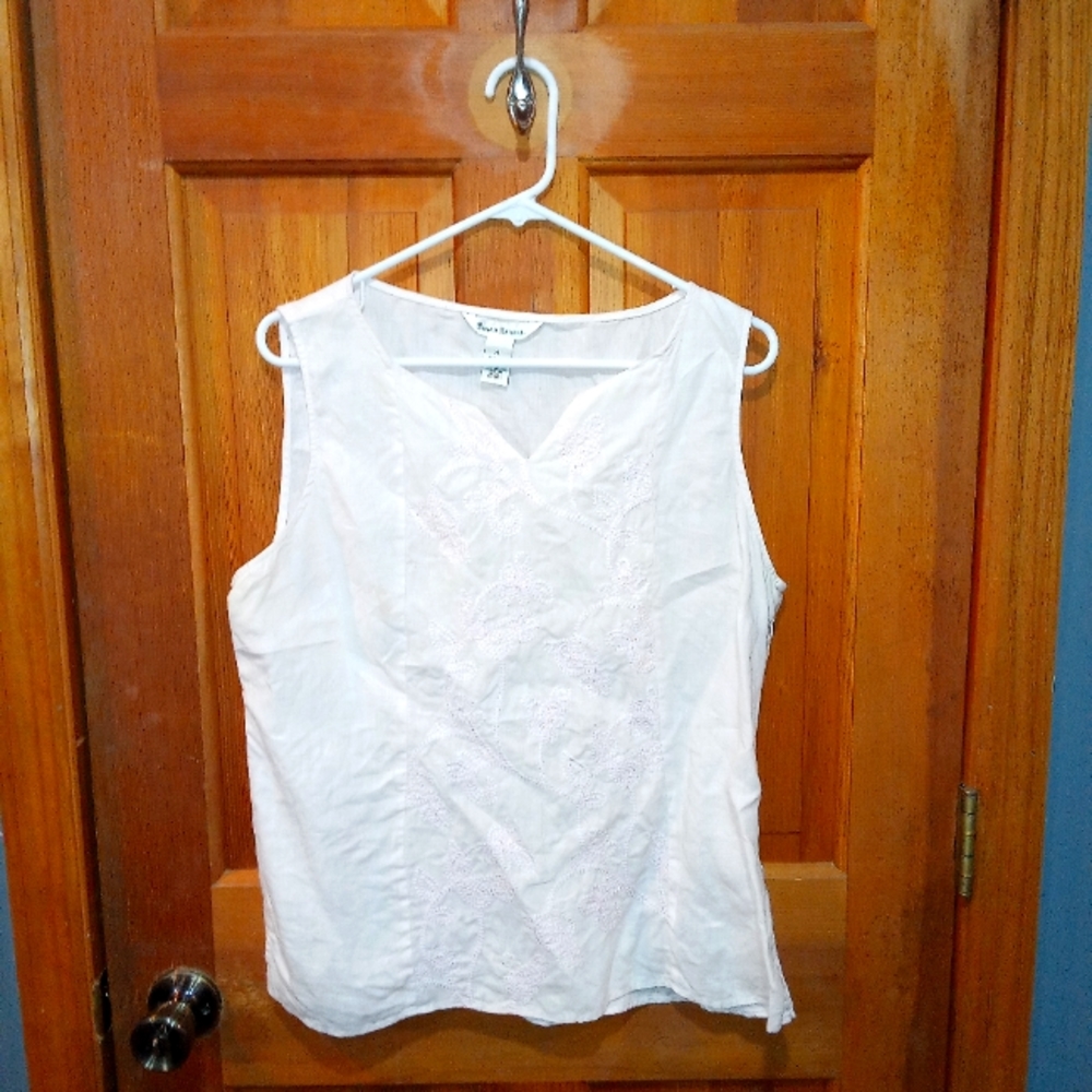 Susan Bristol light pink 100% linen tank top size XL